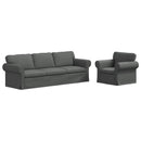 vidaXL Kanapé Szett 2 pcs Sötétszürke 245 x 82 x 80 cm szövet