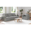 vidaXL Kanapé Szett 2 pcs Világosszürke 228 x 78 x 80 cm Bársony