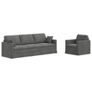 vidaXL Kanapé Szett 2 pcs Sötétszürke 228 x 78 x 80 cm Bársony
