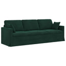 vidaXL Kanapé Szett 2 pcs Sötétzöld 228 x 78 x 80 cm Bársony