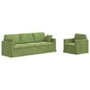 vidaXL Kanapé Szett 2 pcs Világos zöld 228 x 78 x 80 cm Bársony