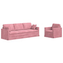 vidaXL Kanapé Szett 2 pcs Rózsaszín 228 x 78 x 80 cm Bársony