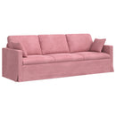 vidaXL Kanapé Szett 2 pcs Rózsaszín 228 x 78 x 80 cm Bársony