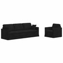 vidaXL Kanapé Szett 2 pcs Fekete Bársony