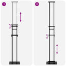 vidaXL Kiállító Állvány 2 db Fekete 30 x 23,5 x 210 cm Acél