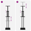 vidaXL Kiállító Állvány 2 db Fekete 26,5 x 26,5 x 150 cm Acél