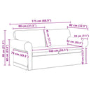 vidaXL Kanapé Fekete 175 x 82 x 80 cm szövet