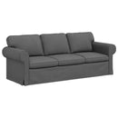 vidaXL Kanapé Sötétszürke 215 x 82 x 80 cm szövet