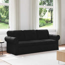 vidaXL Kanapé Fekete 215 x 82 x 80 cm szövet