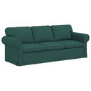 vidaXL Kanapé Sötétzöld 215 x 82 x 80 cm szövet