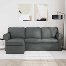 vidaXL Kanapé Sötétszürke 215 x 138 x 80 cm szövet