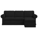 vidaXL Kanapé Fekete 215 x 138 x 80 cm szövet