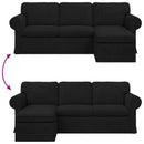 vidaXL Kanapé Fekete 215 x 138 x 80 cm szövet