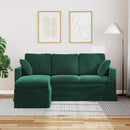 vidaXL Kanapé Sötétzöld 178 x 134 x 80 cm Bársony