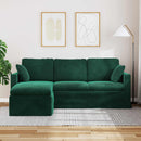 vidaXL Kanapé Sötétzöld 198 x 134 x 80 cm Bársony