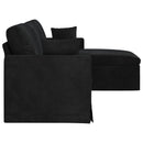 vidaXL Kanapé Fekete 228 x 134 x 80 cm Bársony