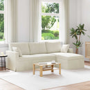 vidaXL Kanapé Krém 228 x 134 x 80 cm Bársony