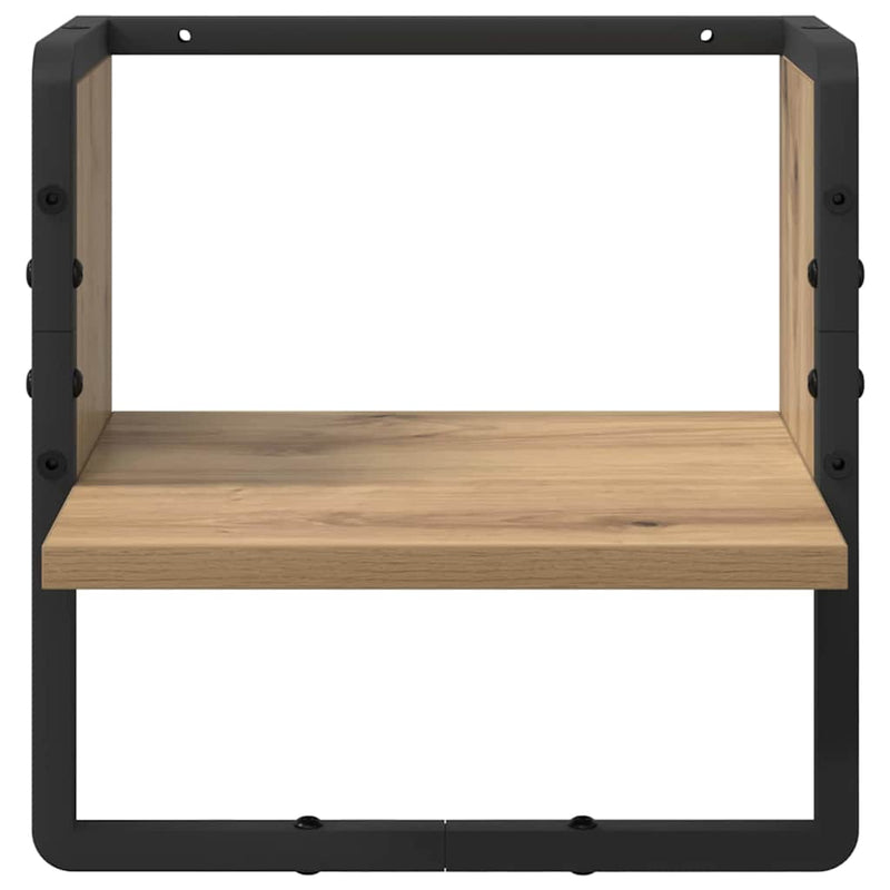 vidaXL Falpolc polcokkal Művészi tölgy 30 x 25 x 30 cm Faanyag