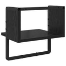 vidaXL Falpolc polcokkal Fekete tölgy 30 x 25 x 30 cm Faanyag