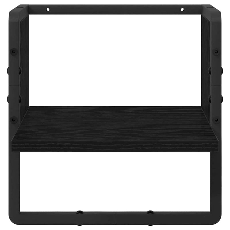 vidaXL Falpolc polcokkal Fekete tölgy 30 x 25 x 30 cm Faanyag