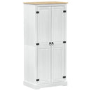 vidaXL Szekrények polcokkal Fehér 76 x 50 x 170 cm Tömör fenyőfa