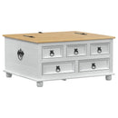 vidaXL storage box fiókkal Fehér 90 x 78 x 45 cm Tömör fenyőfa