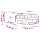 vidaXL storage box fiókkal Fehér 90 x 78 x 45 cm Tömör fenyőfa
