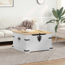 vidaXL storage box polcokkal Fehér 78 x 78 x 45 cm Tömör fenyőfa