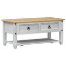 vidaXL Dohányzóasztal fiókkal Fehér 100 x 48 x 45 cm Tömör Fenyőfa