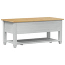 vidaXL Dohányzóasztal fiókkal Fehér 100 x 48 x 45 cm Tömör Fenyőfa