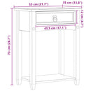 vidaXL Konzolasztal fiókkal Fehér 55 x 35 x 73 cm Tömör fenyőfa
