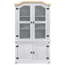 vidaXL Kiállító szekrény Fehér 103,5 x 42 x 180 cm Tömör fenyőfa
