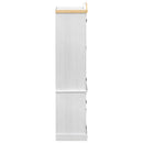 vidaXL Kiállító szekrény Fehér 103,5 x 42 x 180 cm Tömör fenyőfa
