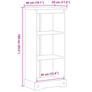 vidaXL Könyvszekrény Fehér 46 x 29 x 100 cm Tömör fenyőfa