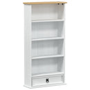 vidaXL CD tároló Fehér 52 x 17.5 x 103 cm Tömör fenyőfa