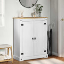 vidaXL Cipőszekrény polcokkal Fehér 86 x 38,5 x 108 cm Tömör fenyőfa