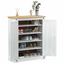 vidaXL Cipőszekrény polcokkal Fehér 86 x 38,5 x 108 cm Tömör fenyőfa