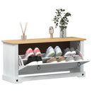 vidaXL Cipőszekrény Corona Fehér 99 x 32 x 49 cm Tömör fenyőfa