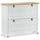 vidaXL Cipőszekrény Corona Fehér 99 x 32 x 85 cm Tömör fenyőfa
