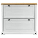 vidaXL Cipőszekrény Corona Fehér 99 x 32 x 85 cm Tömör fenyőfa