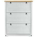 vidaXL Cipőszekrény Corona Fehér 99 x 32 x 122 cm Tömör fenyőfa