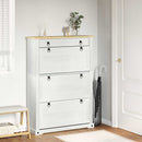 vidaXL Cipőszekrény Corona Fehér 99 x 32 x 138 cm Tömör fenyőfa