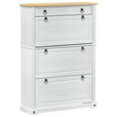 vidaXL Cipőszekrény Corona Fehér 99 x 32 x 138 cm Tömör fenyőfa