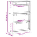 vidaXL Cipőszekrény Corona Fehér 99 x 32 x 138 cm Tömör fenyőfa