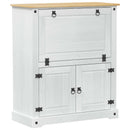 vidaXL Bortároló szekrény Fehér 97 x 45 x 114 cm Tömör fenyőfa