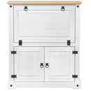 vidaXL Bortároló szekrény Fehér 97 x 45 x 114 cm Tömör fenyőfa