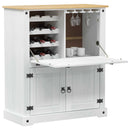vidaXL Bortároló szekrény Fehér 97 x 45 x 114 cm Tömör fenyőfa