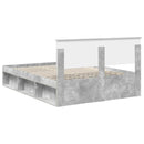 vidaXL Ágykeret fejtámlával Beton Szürke 150 x 200 cm Faanyag