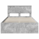 vidaXL Ágykeret fejtámlával Beton 120 x 190 cm Faanyag