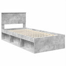 vidaXL Ágykeret fejtámlával Beton Szürke 100 x 200 cm Faanyag